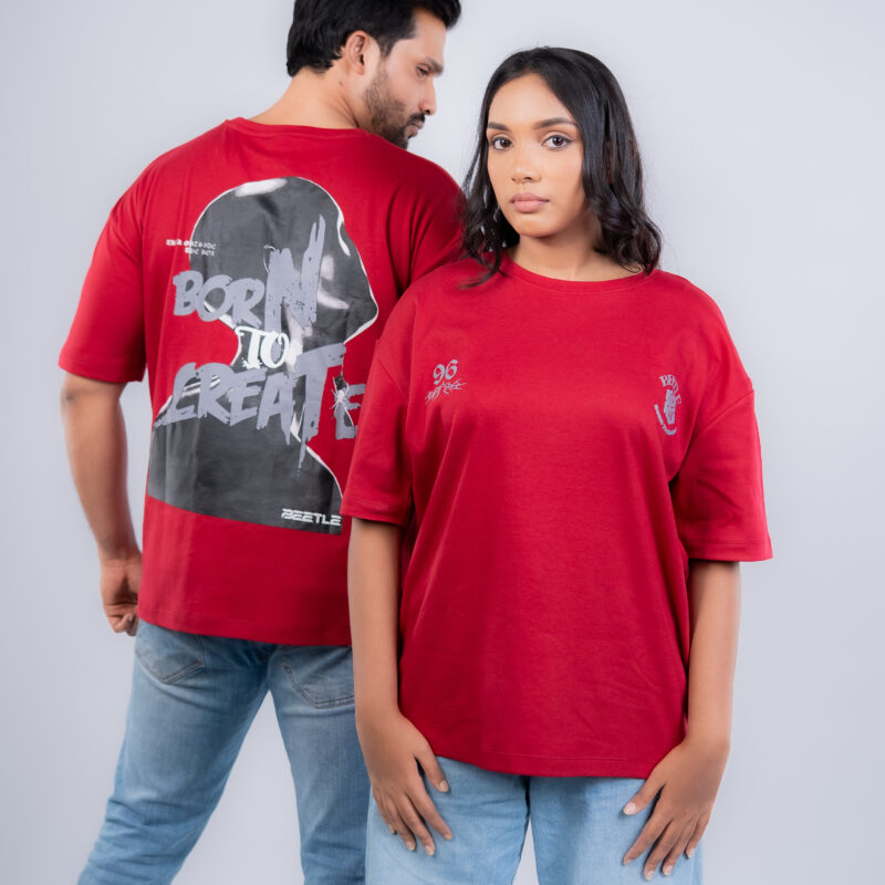 The Genesis Oversize Tee - Maroon Red