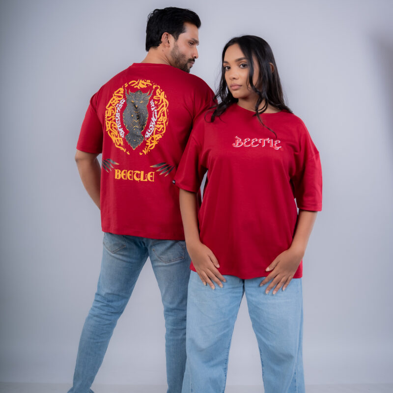 The Imperial Taloon Oversize Tee - Maroon Red